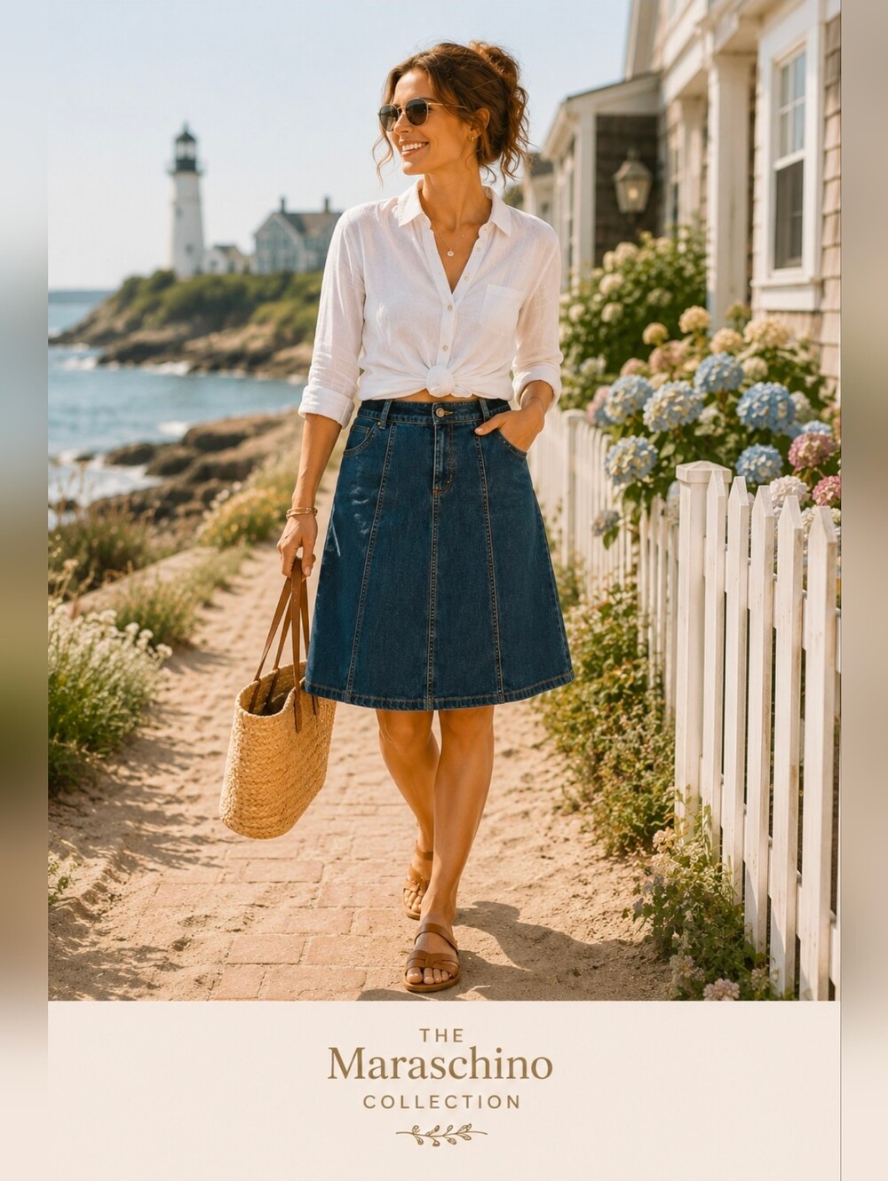Fresh Produce Dark Wash A-Line Denim Skirt | Size 8